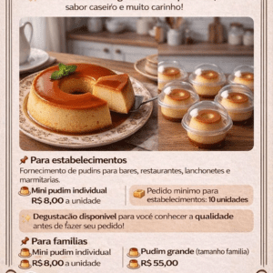 Pudins à Venda Sob Encomenda | Pudim Caseiro Delicioso e Fresquinho