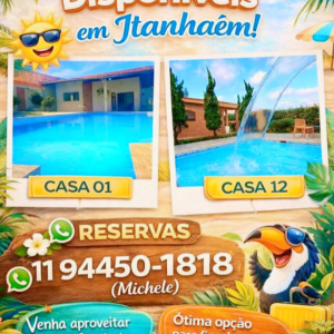 Casa para Temporada em Itanhaém SP | 3 Suítes com Ar, Churrasqueira e Segurança